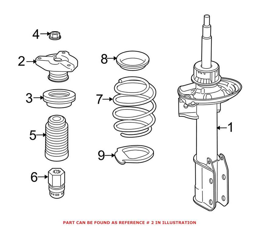 Mercedes Suspension Strut Bearing - Front 2043230120